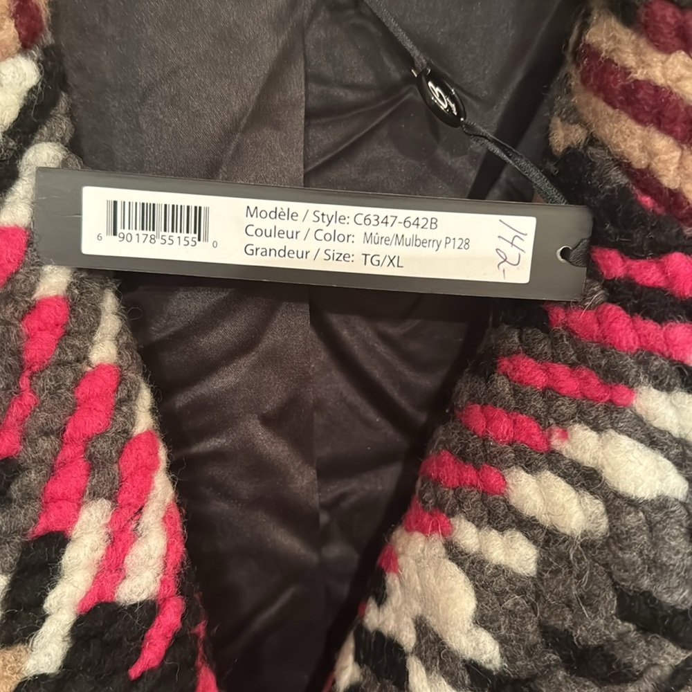 CHARLIE B Women's Mulberry Wool Blend Plaid Short Coat Winter Warm TG/XL NEW - Picture 12 of 16